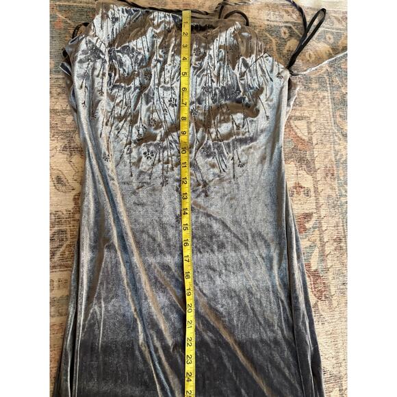 Vintage Rampage Velvet Iridescent Open Back Maxi Dress Whimsigoth Fairy Medium - Picture 13 of 15